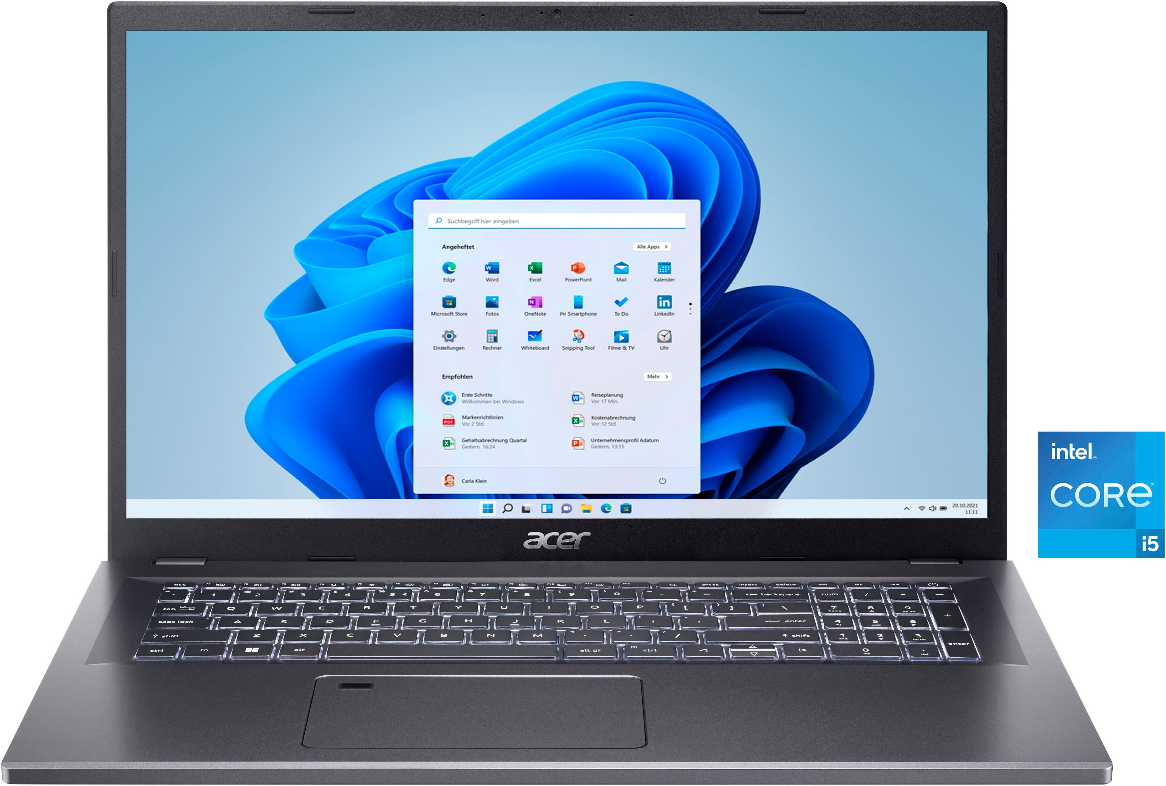 ACER Notebook "Aspire 17", grau, 16 GB RAM 512 GB SSD, Core 5, Windows11Home64Bit, Notebooks, Topseller