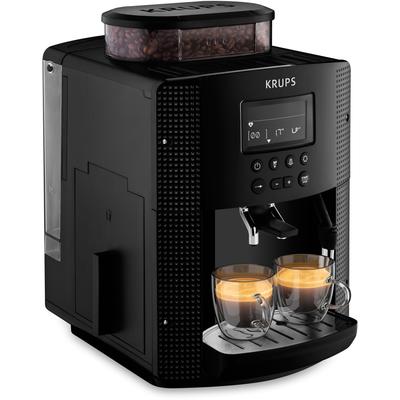 KRUPS Kaffeevollautomat "EA8150", schwarz, B:36,5cm H:33cm T:24,5cm, Kaffeevollautomaten, Arabica Display, LCD-Display, Speichermodus, Dampfdüse für Cappuccino, Kaffeevollautomat
