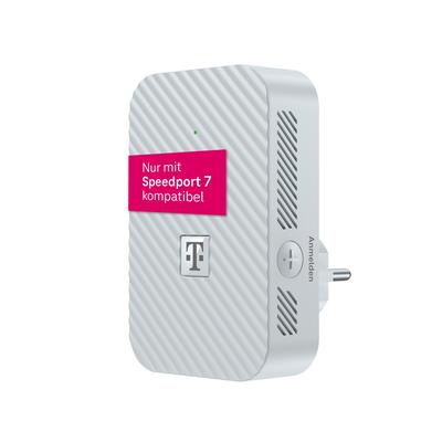 TELEKOM WLAN-Repeater "Speedport 7 WLAN Verstärker", weiß (hellgrau), B:10cm H:8,5cm T:13,9cm, Router