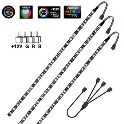 12V 4 Pin RGB Gaming PC Led Streifen Licht 5050 RGB Band Für Aura Sync MSI Mystic Licht Motherboard Steuerung computer Fall Hintergrundbeleuchtung