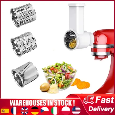 Für Kitchenaid Standmixer, Salatbereiter, Slicer, Shredder-Aufsätze, Frischzubereitung, Gemüseschneider mit Reinigungsbürste