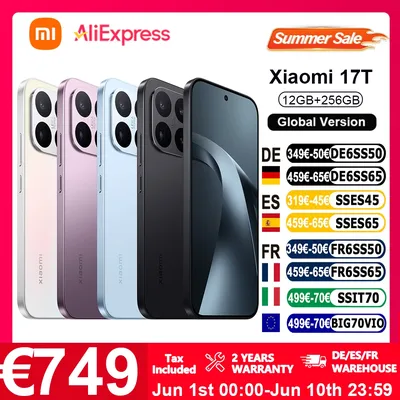Globale Version Xiaomi 17T 6,59-Zoll-Smartphone 5G 120-Hz-Display 67 W HyperCharge 6500 mAh Leica 5-fach Teleobjektiv Leica Live Moment MediaTek Dimensity 8500-Ultra