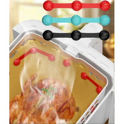 Air Fryer Silikon-Magnetclip, magnetischer Ölpapierhalter für Airfryer, starker magnetischer Befestigungsclip, hitzebeständig, bis zu 300 ° C