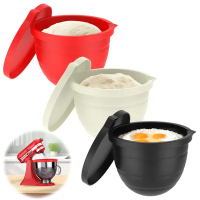 Silikonschüssel mit Deckel im Lieferumfang enthalten, Mixer-Zubehör, neue Silikoneinlagen für Kitchenaid 5-Qt-Mixer mit neigbarem Kopf – Mixer-Aufsätze ﻿