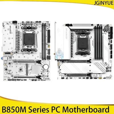 JGINYUE B850M Snow Dream WIFI/B850M PRO Gaming PC Motherboard 2*Sata 3,0 M-ATX 3*M.2 NVME DDR5 Dual Kanal AMD850 Chipest