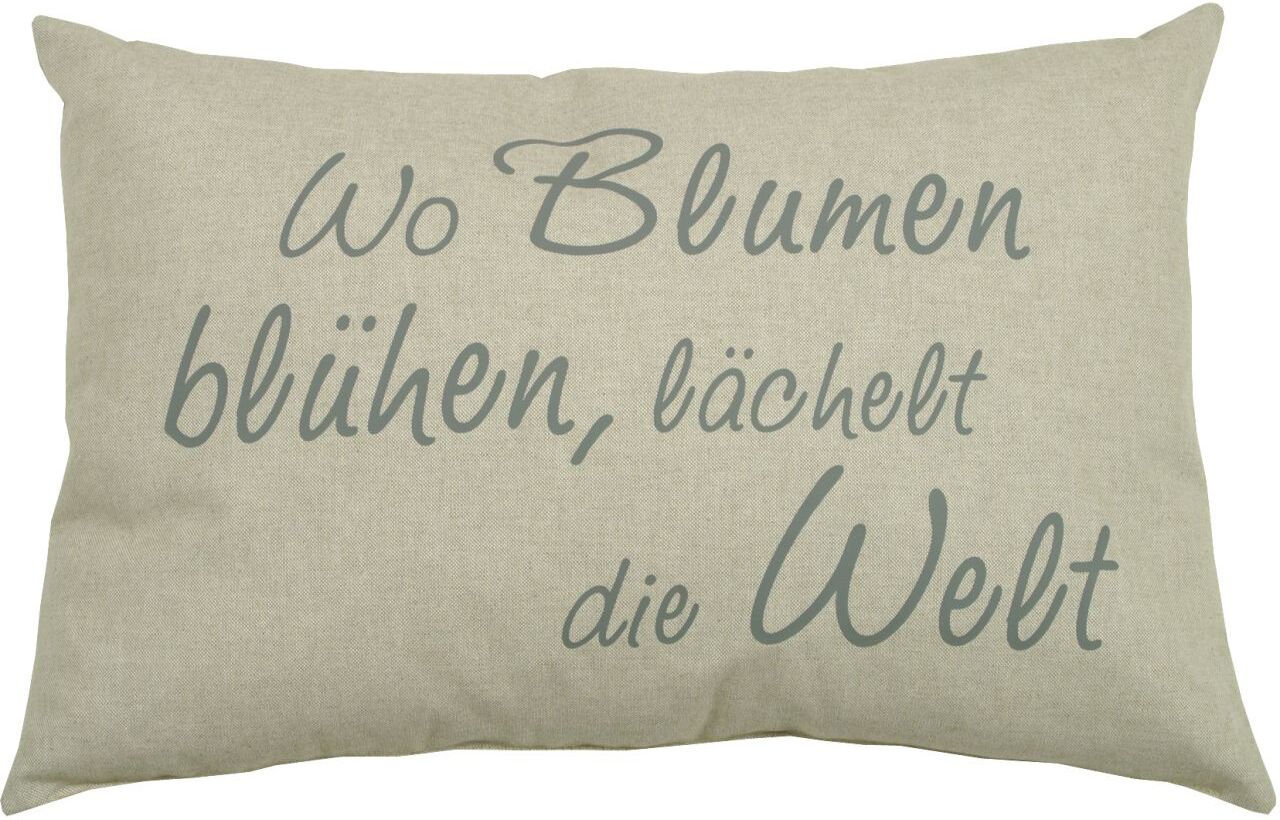 GO-DE Sprüchekissen 60 x 40 x 12 cm, beige