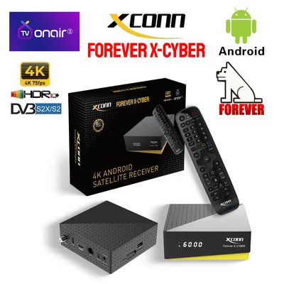 XCONN FOREVER X-CYBER Satellitenempfänger Android IPTV Boxen 4K TVONAIR3 Universal BT Sprachfernbedienung Hotkey Find Dual WiFi TV Box