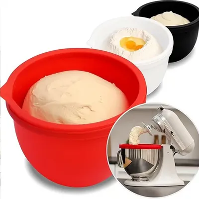 Silikon-Mixer-Schüsseleinlagen für KitchenAid 5-Qt-Mixer mit neigbarem Kopf, hitzebeständig, mit Deckel, rutschfestes Mixer-Zubehör, leicht zu reinigen