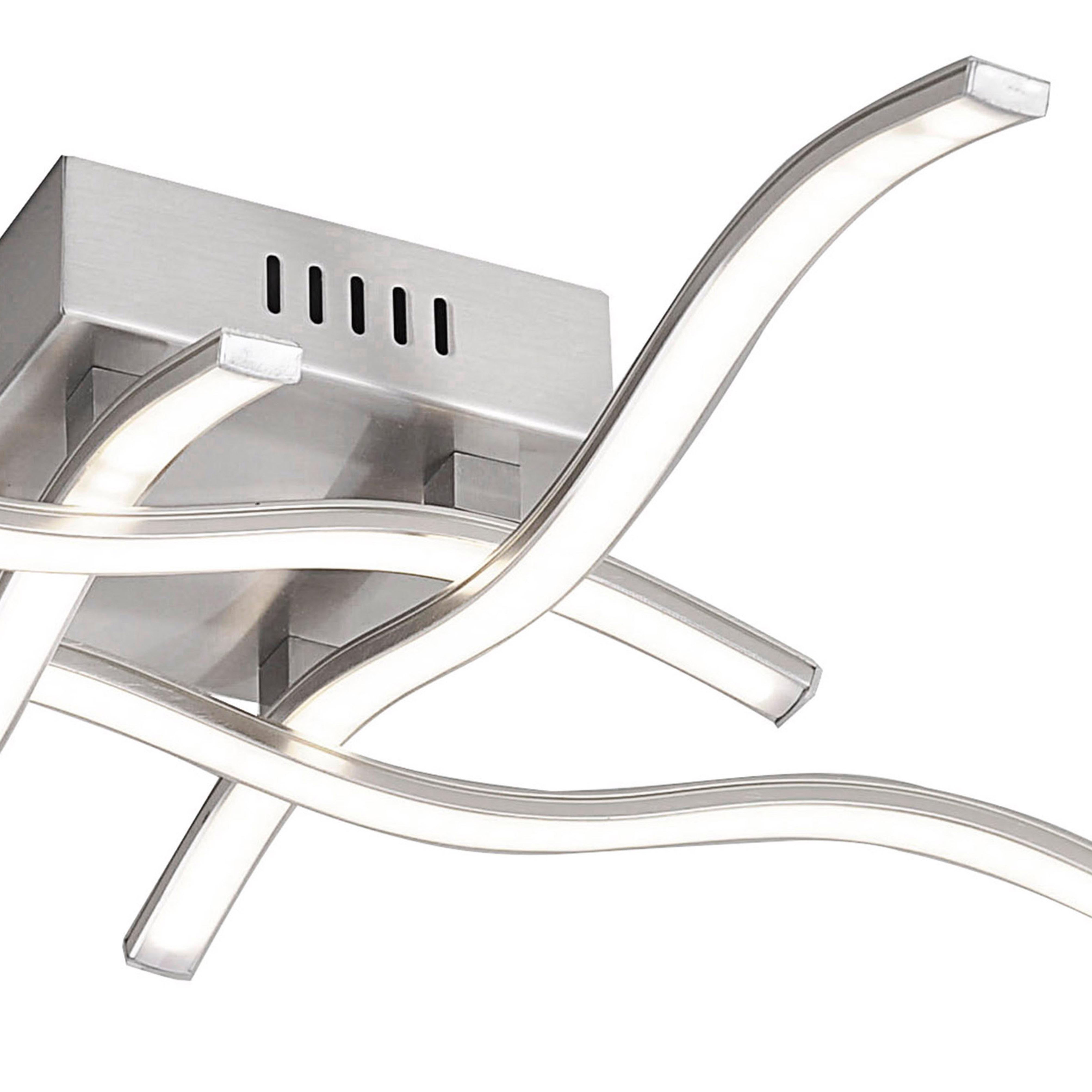 JUST LIGHT Deckenleuchte "WAVE", silber (edelstahlfarben), 4, H: 9cm, 1 Stk., Leuchten, LED, Deckenleuchte