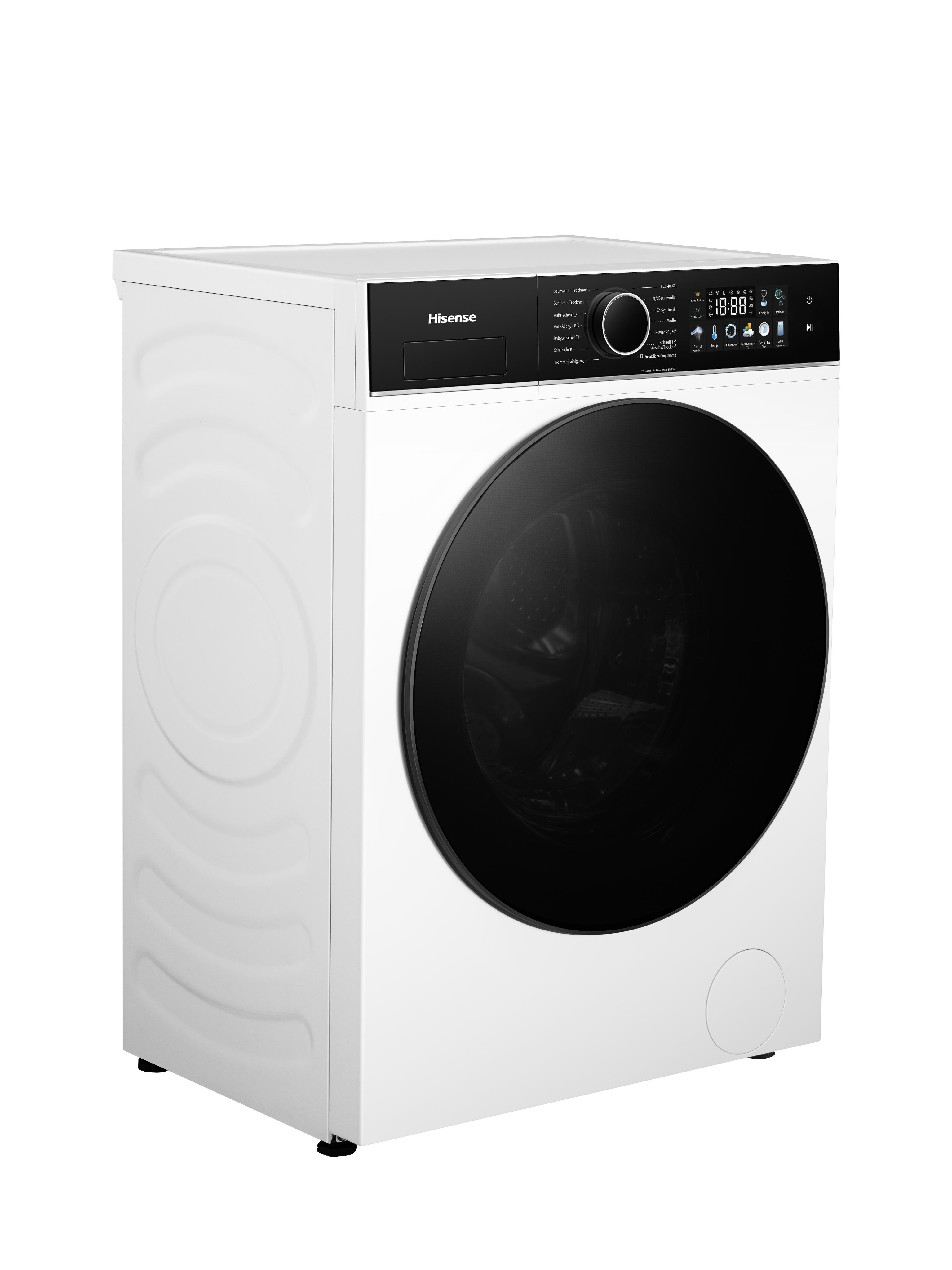 HISENSE Waschtrockner "WD3I8043BWF2", Wasch_Trocken_Zyklus: D (A-G), weiß, B:59,5cm H:84,5cm T:47cm, Waschtrockner, Waschen & Trocknen in 59 min., Waschtrockner