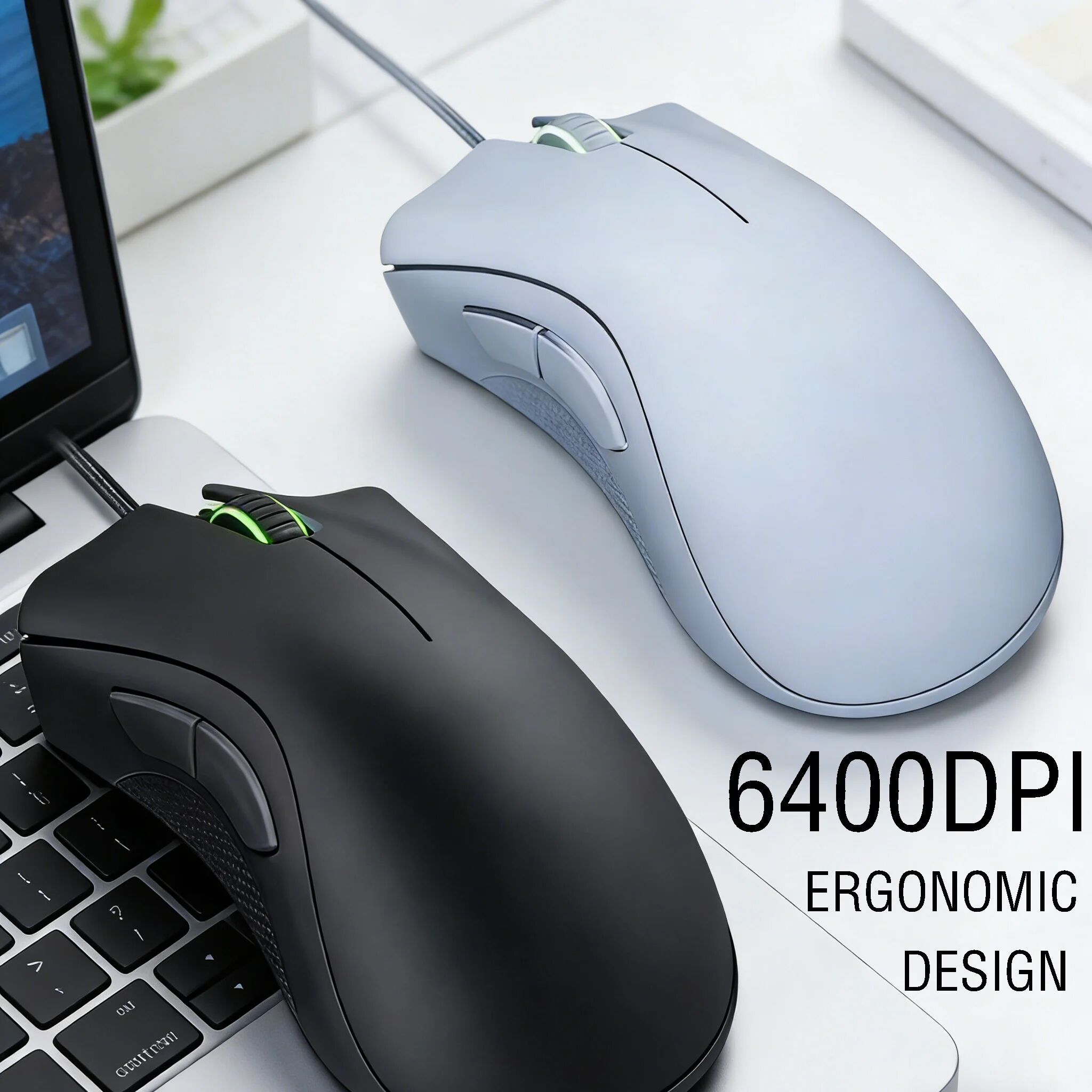 Razer 6400 DPI Kabelgebundene Gaming-Maus Neues Modell Ultrasensitives Tracking Hohe Präzision Dual-Use für LOL E-Sports Büro