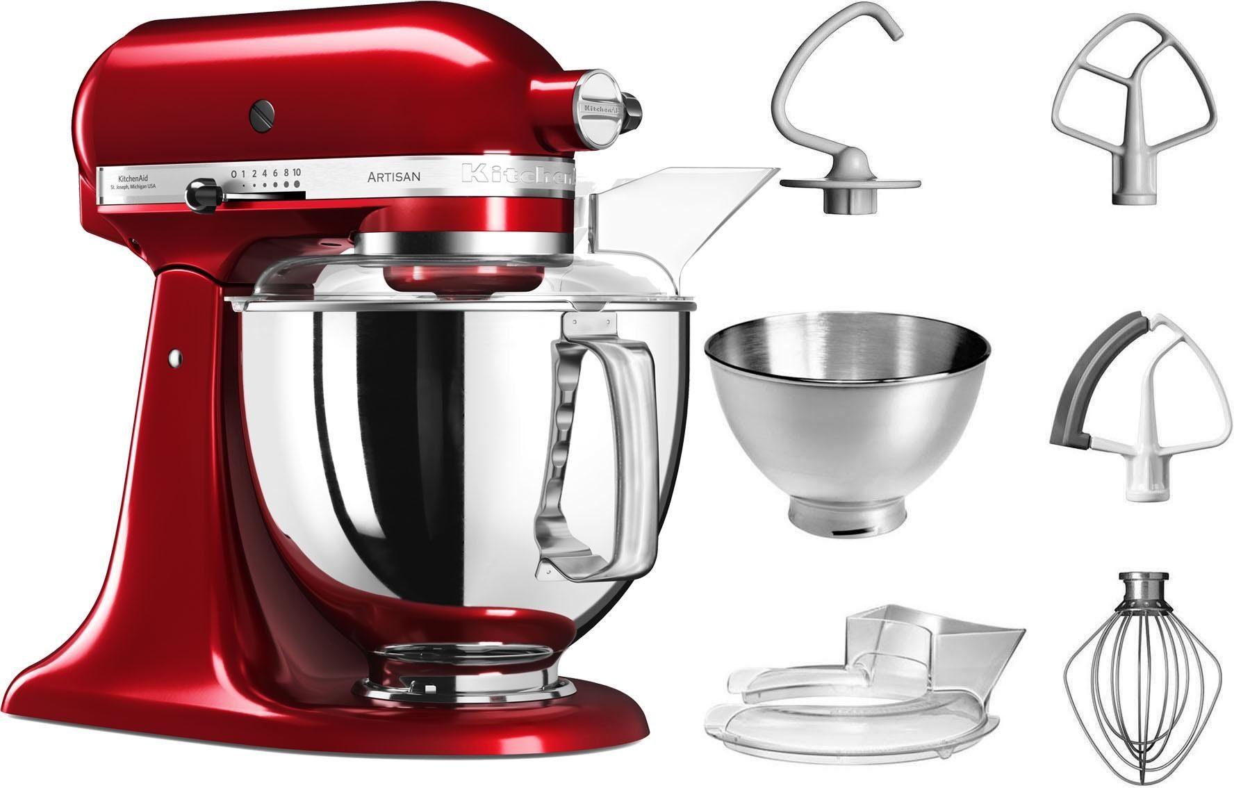 KITCHENAID Küchenmaschine "5KSM175PSECA LIEBESAPFEL-ROT", rot (liebesapfel, rot), B:24cm H:36cm T:37cm, Küchenmaschinen, mit Zubehör im Wert von ca. 112,-€ UVP, Küchenmaschine