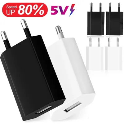 Universal EU Stecker USB Wand Ladegerät 5V 1A Power Adapter Für iPhone Samsung Xiaomi Redmi Google Huawei Smartphone USB ladegerät