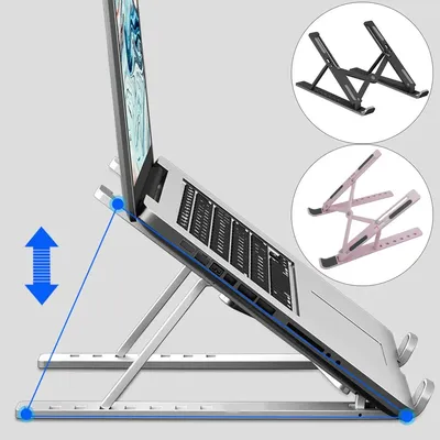 Verstellbarer, faltbarer Laptop-Ständer, 7-stufiger tragbarer ABS-Halter für MacBook Air Pro, iPad, Lenovo Tablet, Notebook-Computerhalterung