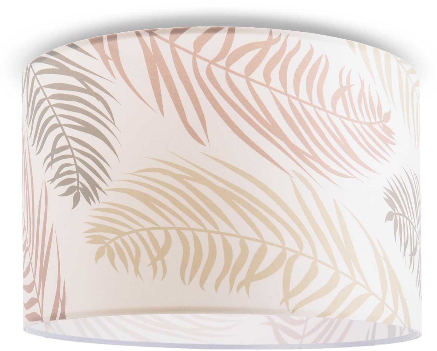 PACO HOME Deckenleuchte "Kuba 123", weiß, 1, Ø 38cm H: 24,5cm, Leuchten, Led Lampe Deckenlampe Wohnzimmer Deko Wohnzimmer Deckenleuchte Palmen, Deckenleuchte