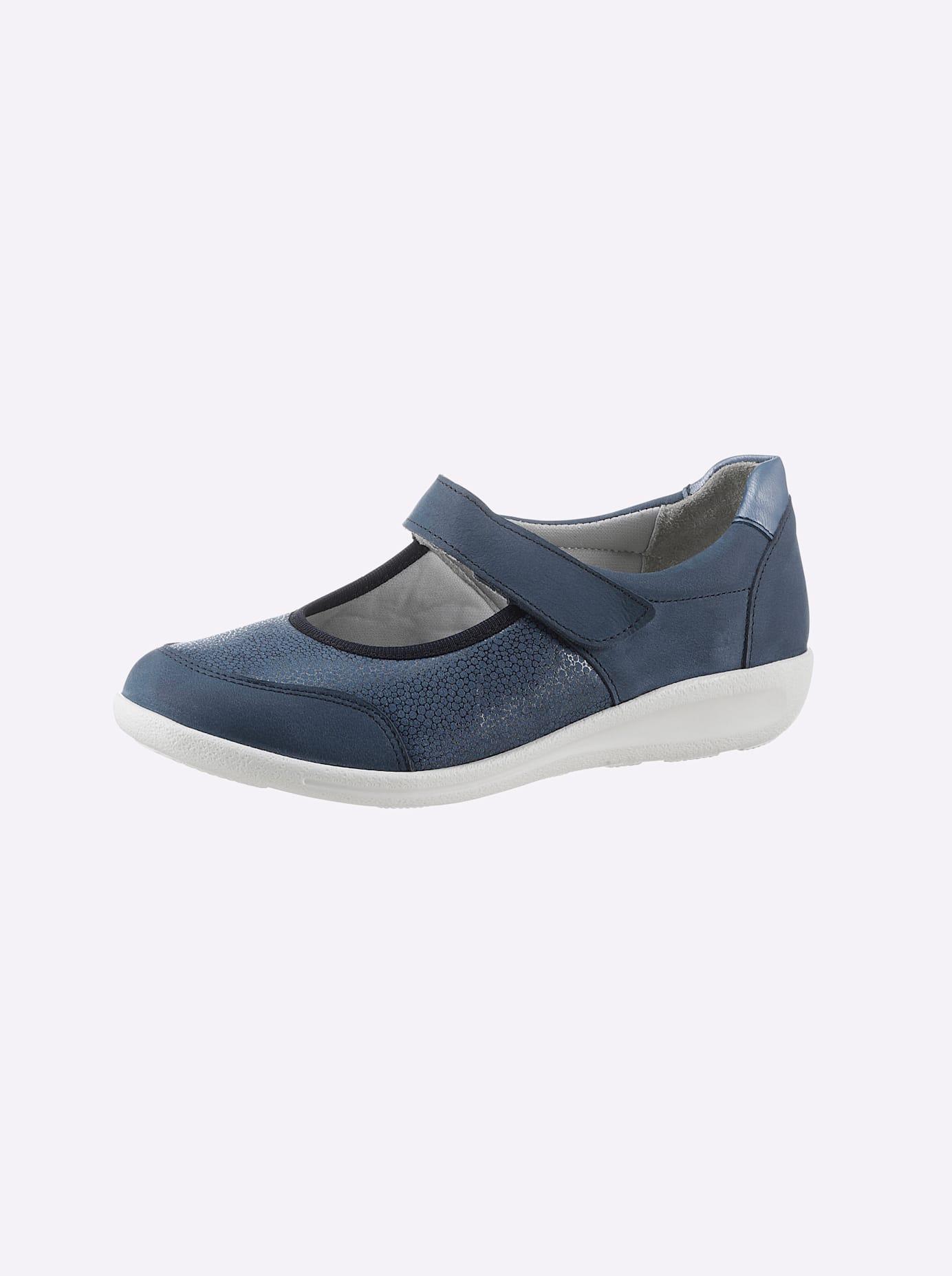 Slipper CASUAL LOOKS, Damen, Gr. 41, blau (jeansblau), Glattleder, Nubukleder, Textil, Schuhe Slipper