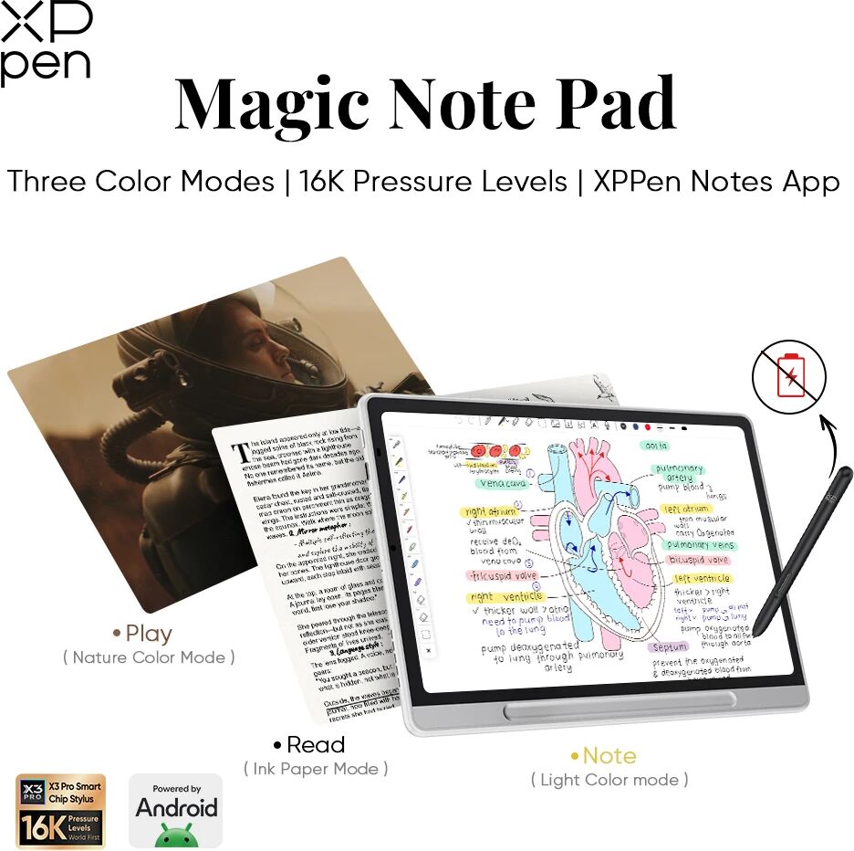 NONE XPPen Magic Note Pad 3-in-1 Color Smart Note Book E-Book Reader Android Tablet Ink Paper Light Nature Color 90HZ Refresh Rate