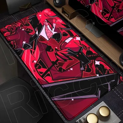 HD XXL Anime Gaming Mauspad Teppich Hazbin Hotel 90X40CM Spiel Computer PC Zubehör Tischunterlage Tastaturunterlage Untersetzer Gamer-Teppich