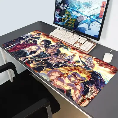 Dämon Slayer Gaming Maus Pad Gummi Matte Deskmat Tastatur Pads Cartoon Nette Mousepad Kawaii Pc Zubehör Anime Maus Matten Xxl