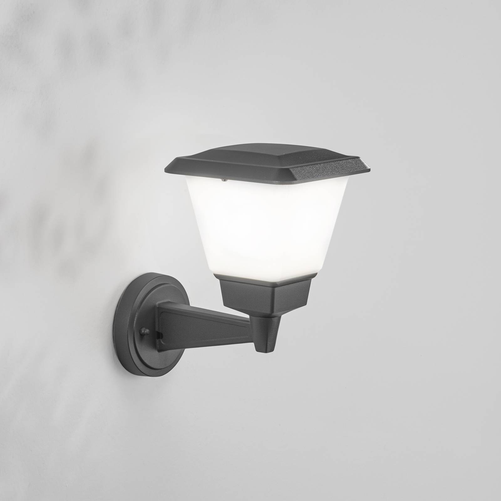 Fabas Luce Außenwandleuchte Lena, dimmbar, schwarz, Aluminium, Modern, Wandleuchte außen