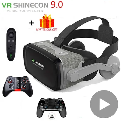 VR Shinecon Casque Viar 3D-Brille Virtual Reality Headset Helm Schutzbrille Linsen für Smartphone Smartphone Videospiel Fernglas