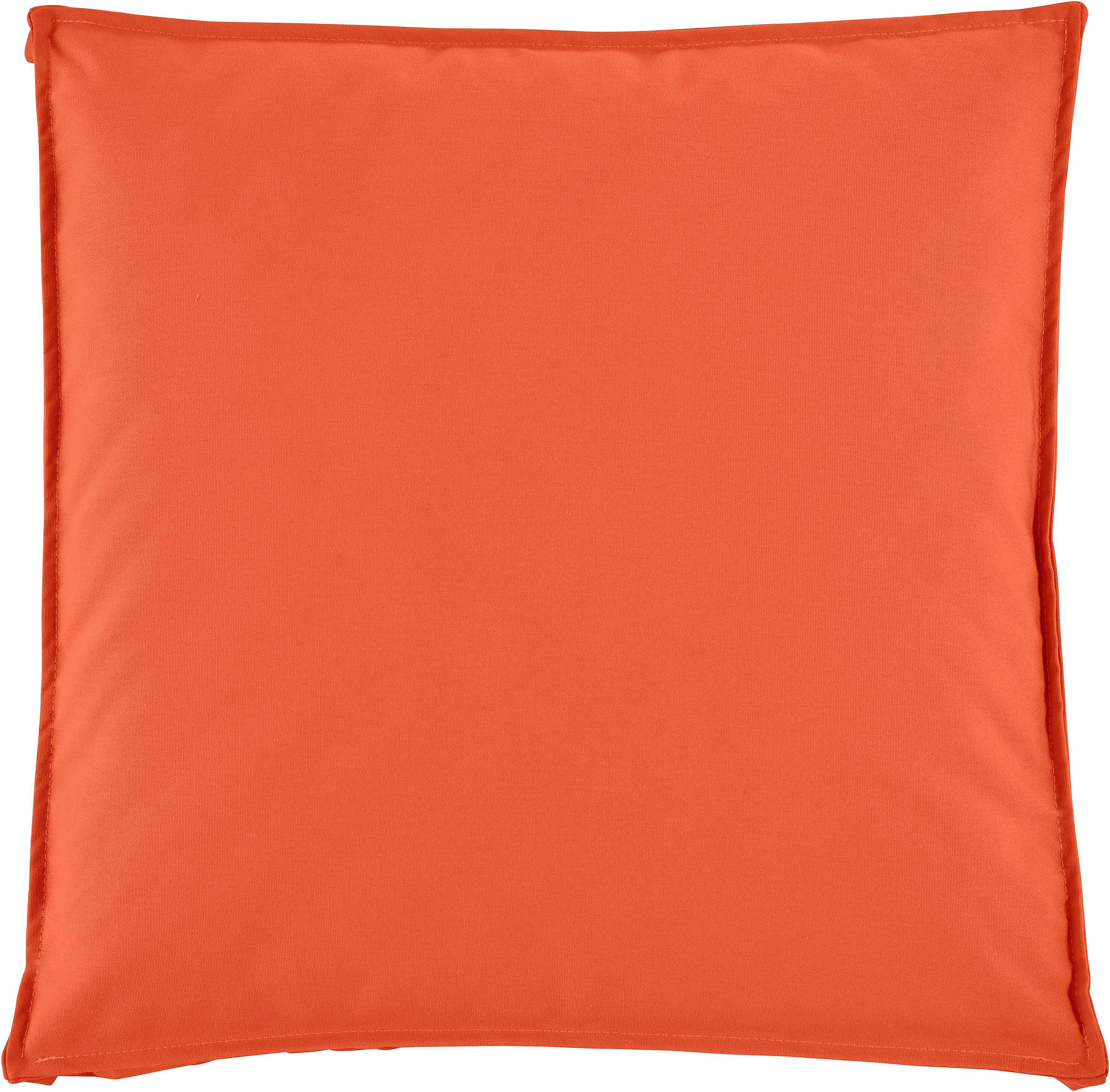 Stuhlkissen H.O.C.K. "Classic Uni Outdoor", orange (orange, unifarben), B:50cm H:5cm L:50cm, Polyacryl (dralon), Dekokissen_Sitzkissen_Kissenhüllen, Stuhlkissen, 50/50/5 cm