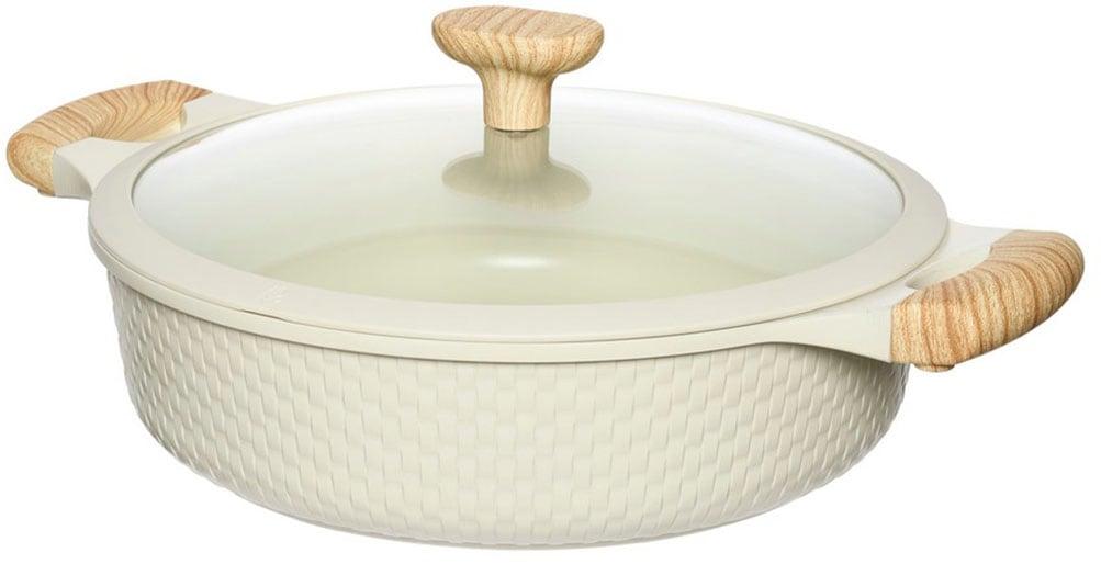 Bräter RESTO KITCHENWARE "Ran, Kochtopf antihaftbeschichtet und spülmaschinenfest", beige, B:28cm H:8cm L:39cm Ø:28cm, Töpfe, Geeignet für alle Herdarten, auch Induktion, im Geschenkkarton