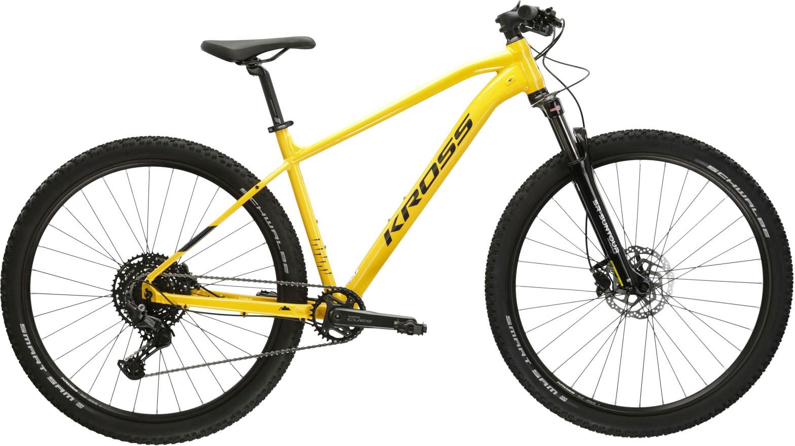 Mountainbike KROSS "Hardtail Level 4.0" Gr. 56, gelb (gelb, schwarz), Fahrräder, Herren, 56cm, 29 Zoll (73,66cm) hinten: 29 Zoll (73,66cm)