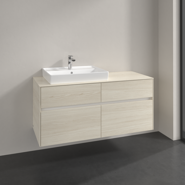 Villeroy und Boch Collaro Waschtischunterschrank C08200AA 120x54,8x50cm, Waschtisch links, white oak