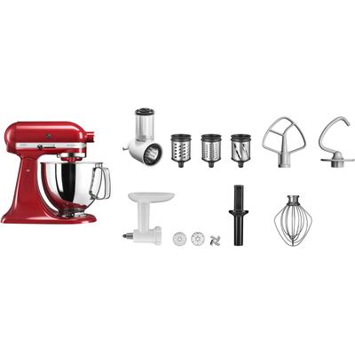 KITCHENAID Küchenmaschine "5KSM125EER", rot (empire rot), B:24cm H:36cm T:37cm, Küchenmaschinen, Gratis Fleischwolf+Gemüseschneider m. 3 Trommeln (Wert ca. 278,-€ UVP), Küchenmaschine