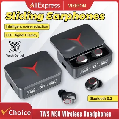 VIKEFON M90 TWS Bluetooth 5,3 Kopfhörer Drahtlose Kopfhörer Touch Control Gaming Headsets HIFI Stereo Sound Reduction Mit Mikrofon