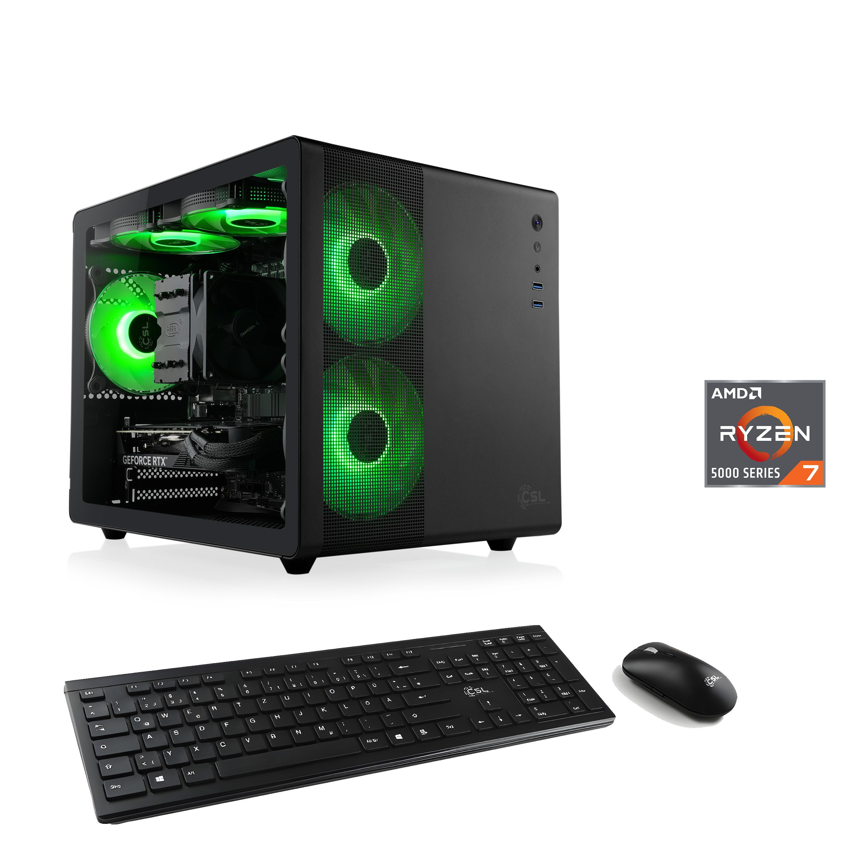 CSL PC "Cube V24204", schwarz, Microsoft Windows 11 Home (64 Bit), 16 GB RAM 500 GB SSD, Desktop-PCs, PC