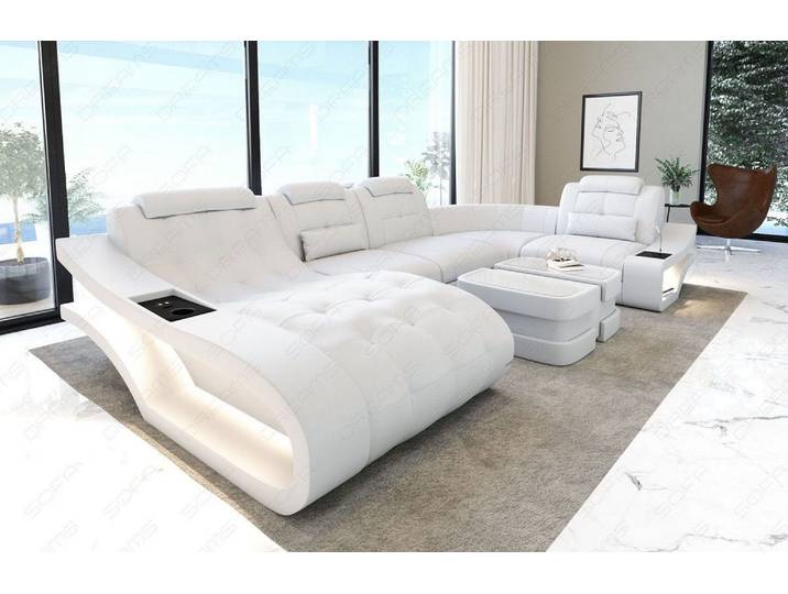 Leder Wohnlandschaft Elegante U-Form