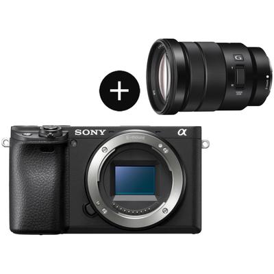 SONY Systemkamera "Set: SELP18105G Objektiv + Alpha 6400AB APS-C", schwarz, B:12cm H:6,69cm T:5,97cm, Fotokameras