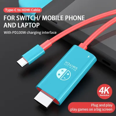2M USB-C zu HDMI 4K Kabel 100W PD Ladekabel Tragbarer Konverter Typ-C zu HDTV für TV Docking Steam Deck Laptop Handy Tablet
