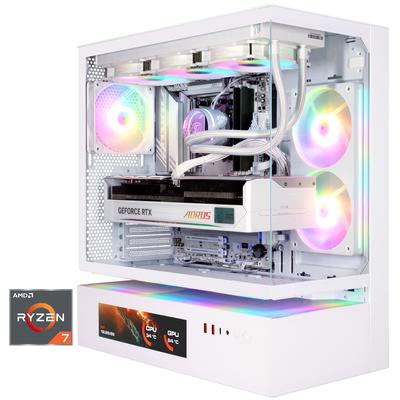 COUGAR Gaming-PC "CFV235 Vision WT 8129 AMD Ryzen 7 9850X3D 32GB DDR5 2TB SSD RTX 5090", weiß, Microsoft Windows 11 Home (64 Bit), 32 GB RAM 2.000 GB SSD, Desktop-PCs, Windows 11, DDR5 RAM, Wasserkühlung