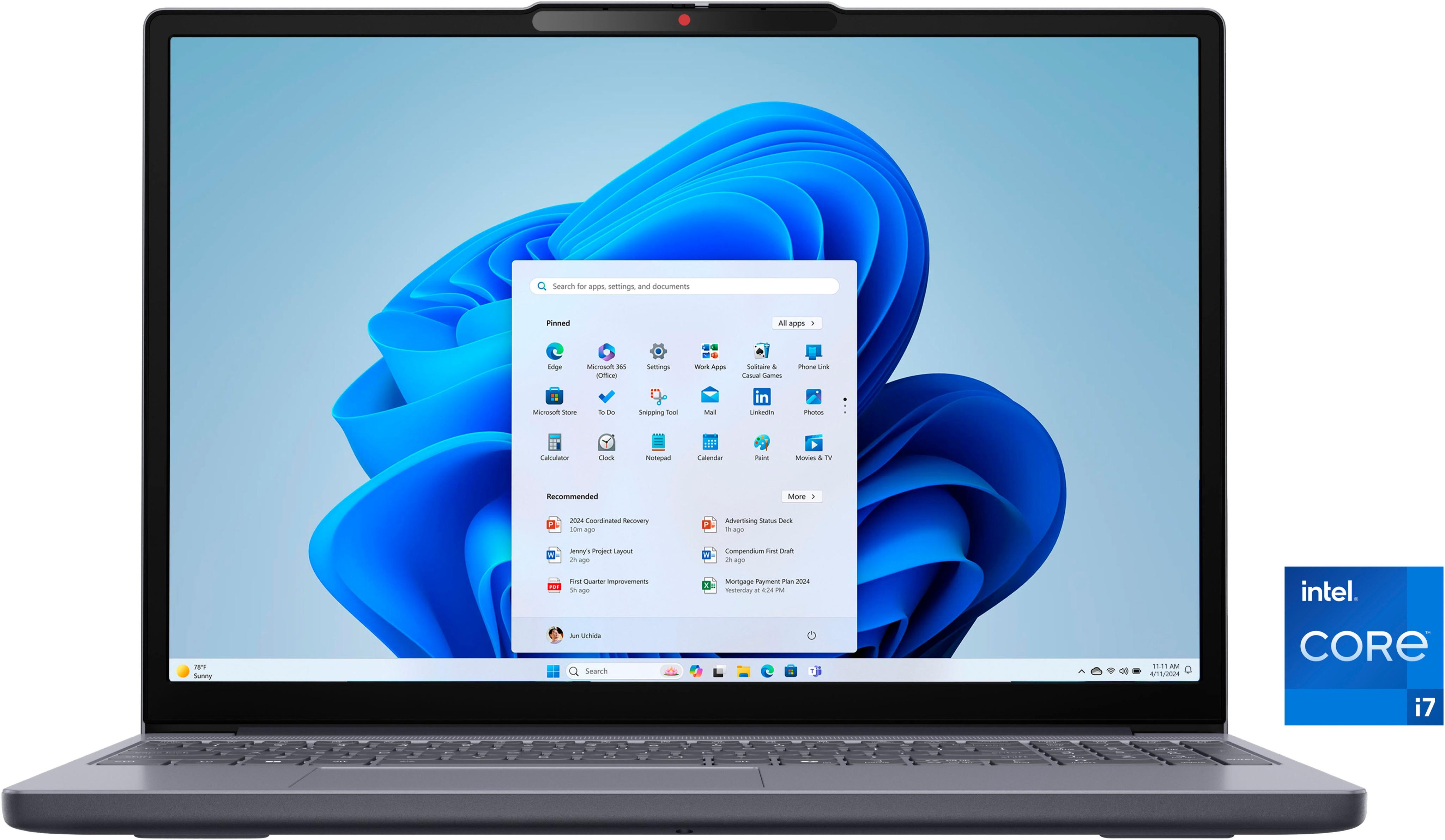 LENOVO Notebook "IdeaPad Slim 3 16IRH10", grau (luna grau), 16 GB RAM 1.000 GB SSD, Core i7, Windows11Home, Notebooks, ohne Tastaturbeleuchtung, Topseller
