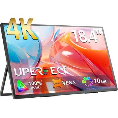 UPERFECT 18 Zoll großer Gaming-Monitor 4K PC-Display 3840*2160 HDMI USB C mit HDR FreeSync Externer Bildschirm für Laptop Switch Steam Deck PS4/5 XBOX ONE