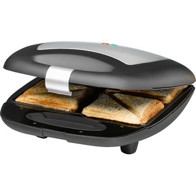 ROMMELSBACHER Sandwichmaker "ST 1410 "Fun for 4", schwarz (edelstahlfarben, schwarz), B:34cm H:13cm T:30cm, Sandwichmaker