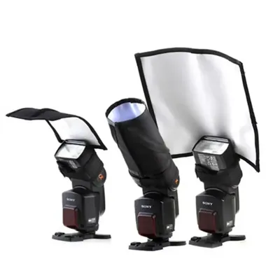 Faltbarer Diffusor, Fotolicht, Blitzreflektor, Fotografie, Blitzgerät, Softbox für Nikon METZ Olympus Sony Kameras, Difusorblitz