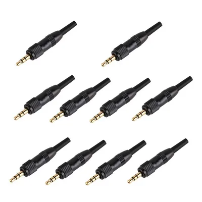 Hot-10Pcs 3,5 Mm Stereo Schraube Locking Audio Lock Stecker Für Sennheiser Für Sony Nady Audio2000s Mic Ersatz stecker Adapter