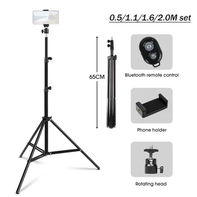 Dehnbare 0,5/1,1/1,6/2M Universal-Handyhalterung aus Aluminiumlegierung mit Standfunktion für Huawei Smartphone Ringlicht-Ständer