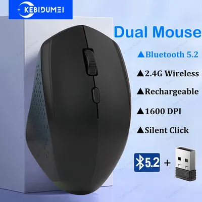 Dual-Modus Bluetooth 5,2 Maus 2,4G Drahtlose Maus Büro Stille Maus Wiederaufladbare Gaming Maus 1600DPI Mäuse Für Laptop computer Dual-Mode Bluetooth 5.2 Mouse 2.4G Wireless Mouse Office Silent Mouse