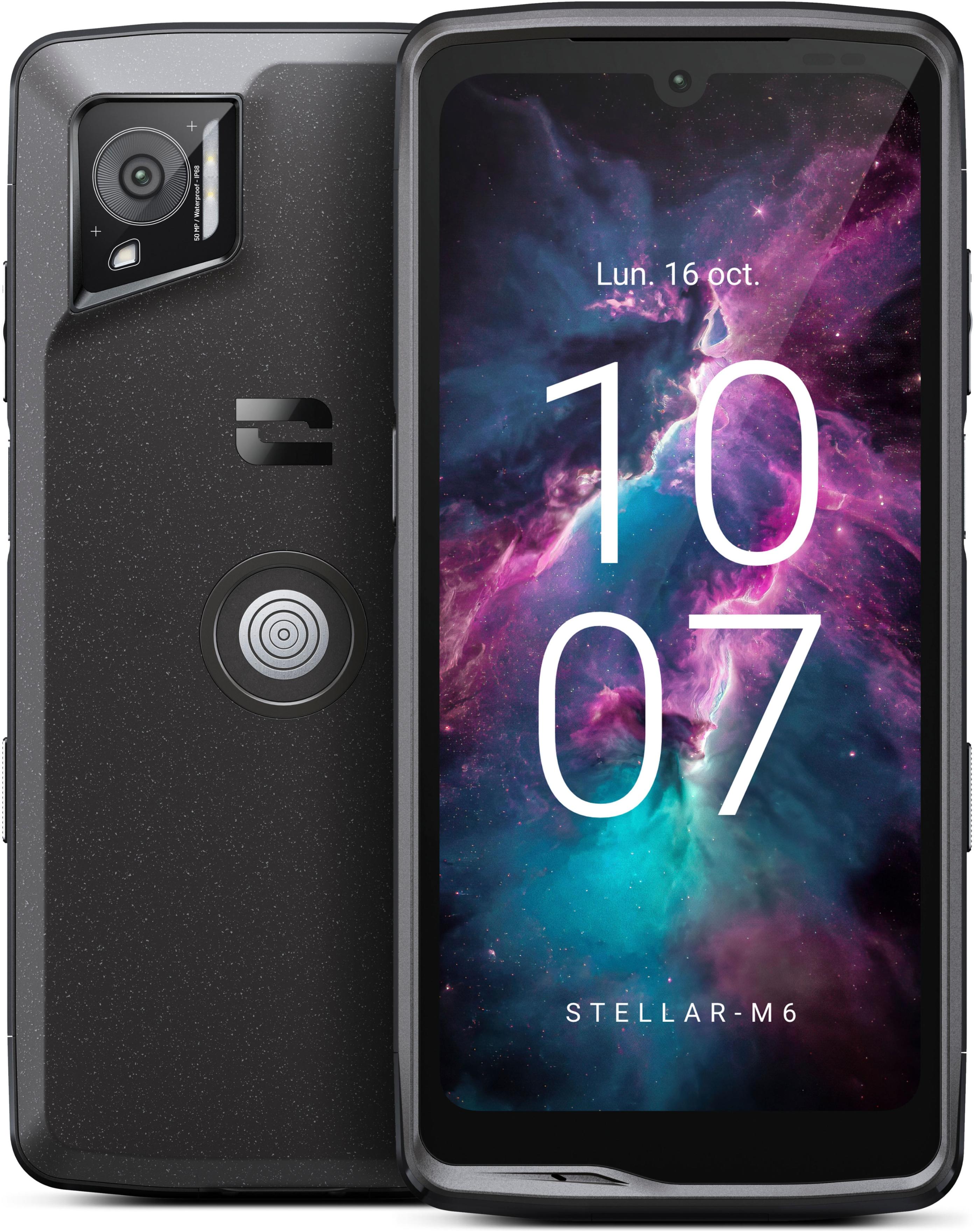 CROSSCALL Smartphone "Stellar M6 128GB", Energieeffizienz: A (A-G), schwarz, 128 GB, Mobiltelefone