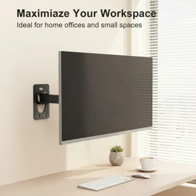Universelle Full-Motion TV-Wandhalterung mit Schwenk- und Neigearm für 10 bis 27 Zoll Flachbildschirme und Curved Monitore