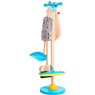 Kinder-Besen HAPE "Spielzeug-Putzset mit Ordnungsständer", bunt, Spielzeug-Haushaltsgeräte, KinderH:63,5cm Ø:21cm, H:63,5cm Ø:21cm