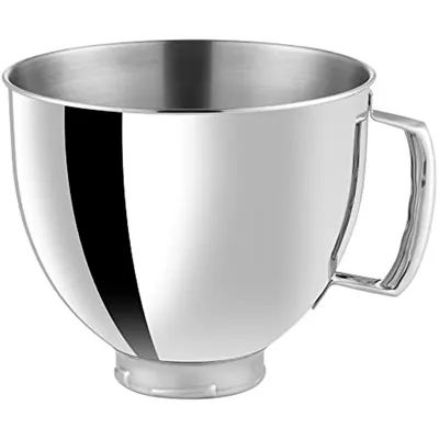 5-Liter-Rührschüssel für KitchenAid-Standmixer, lebensmittelechte Edelstahlschüssel mit Griff und Verschluss, kompatibel mit neigbarem Kopf