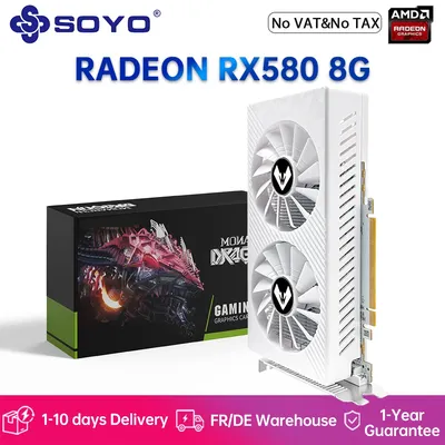 SOYO AMD Radeon RX580 8 GB Gaming-Grafikkarte 2048SP GDDR5 256Bit PCIE 3.0 x16 DP DVI RX580 8 GB GPU Desktop-Computer-Grafikkarte