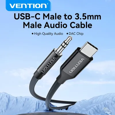 Vention USB C auf 3,5 mm Kopfhörer-Adapter DAC-Chip Typ C für iPhone 16 15 Pro Max MacBook Samsung Gaming PC/PS5 Aux-Kabel