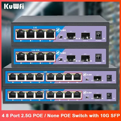 2,5G Ethernet Netzwerk Switch Keine POE oder 48V POE Port Switch 10G SFP Port Unterstützung CCTV IP Kamera AP Router MDI/MDIX VLAN